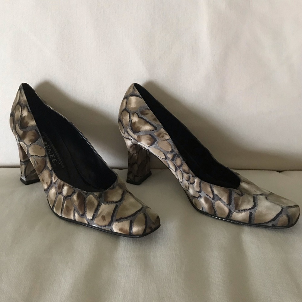 J.Renee Animal Print Pumps Silk 3” Kitten Heels